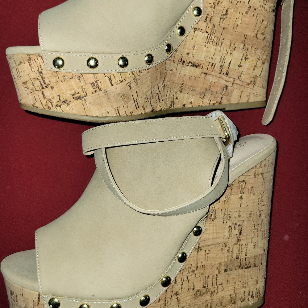 SOLD Sarahh Studded Platform Wedge